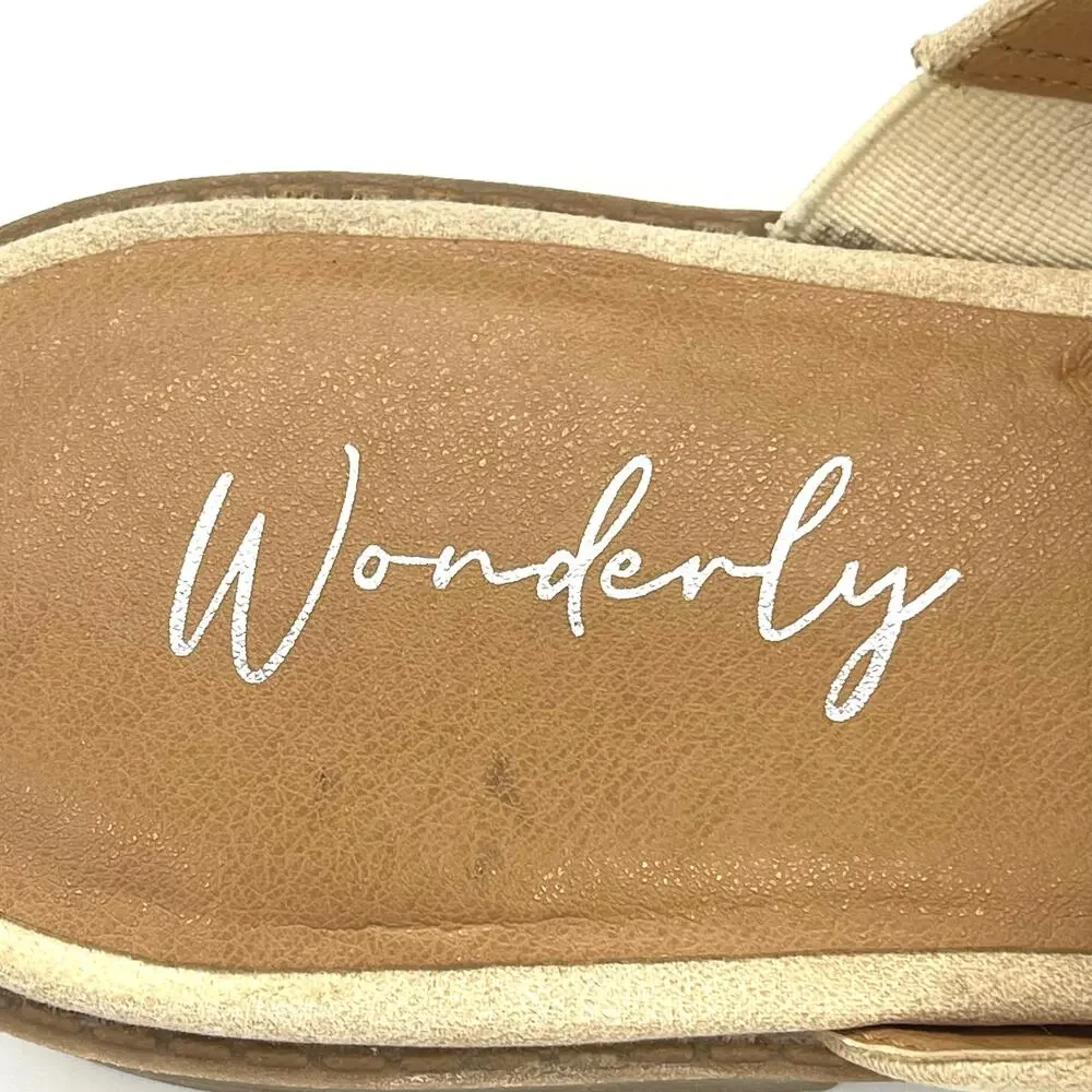 Wonderly Coraline Women's Beige Faux Suede Mules Size 8.5